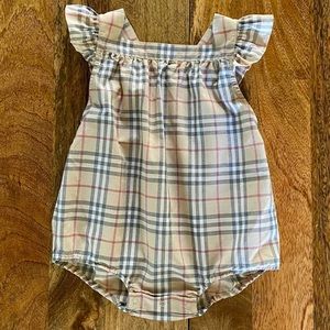 18M Burberry Baby Girl Apron Back Check Romper